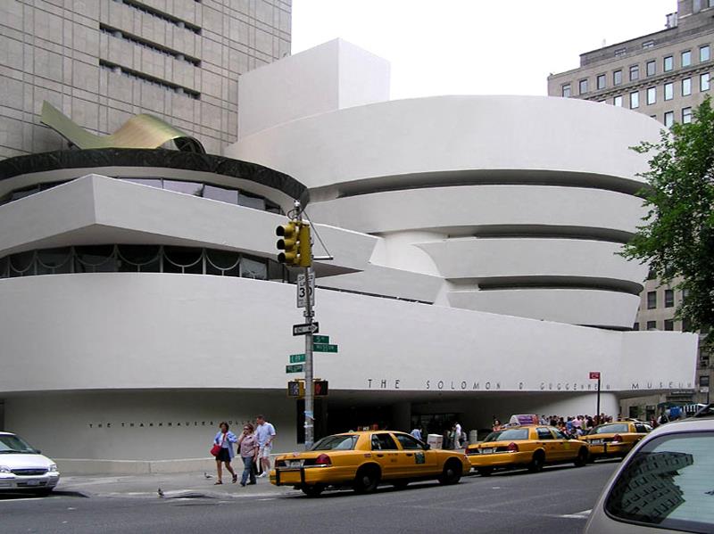 Exterior view of the Solomon R. Guggenheim Museum, New York