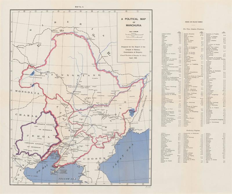 Political Map of Manchuria, 1932