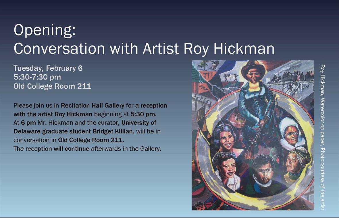Flyer for a conversation with Roy Hickman