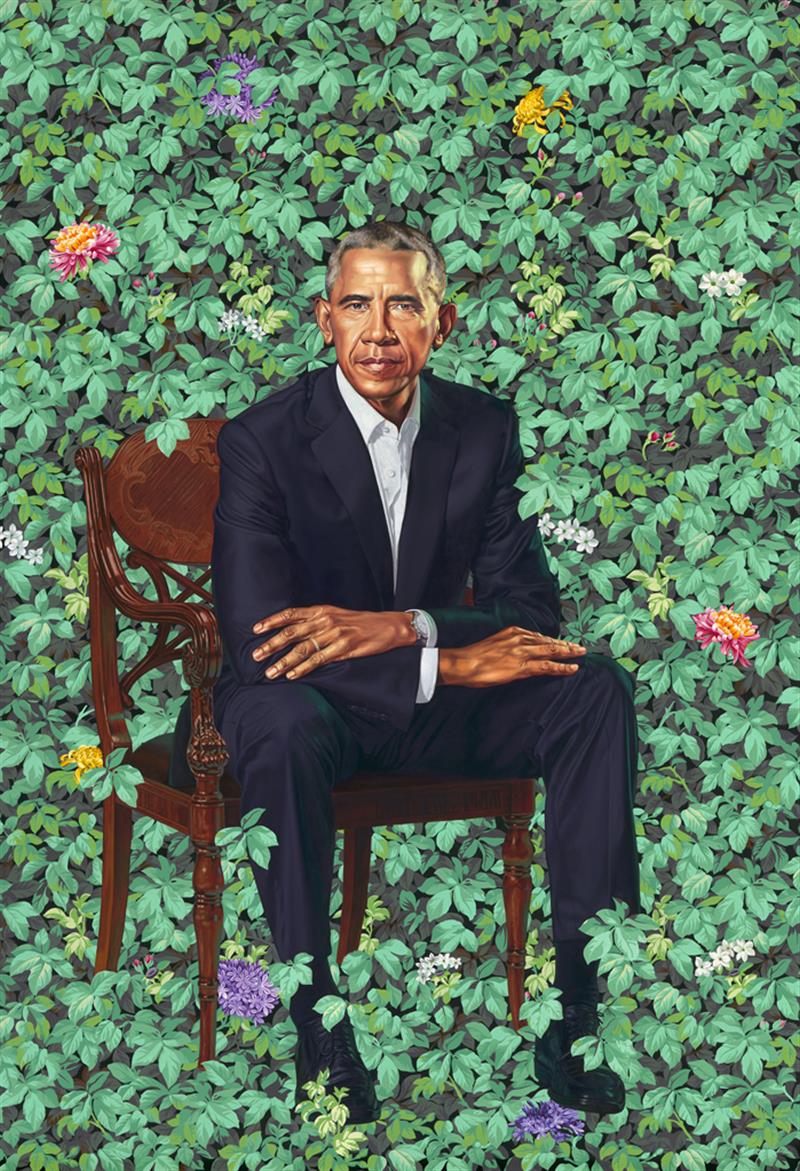 Portrait of Barack Obama by Kehinde Wiley