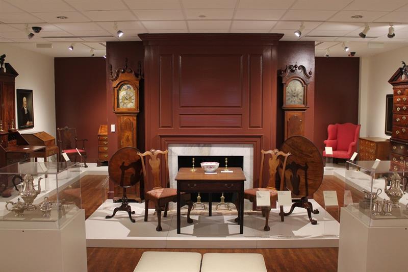 Furniture display in a museum.